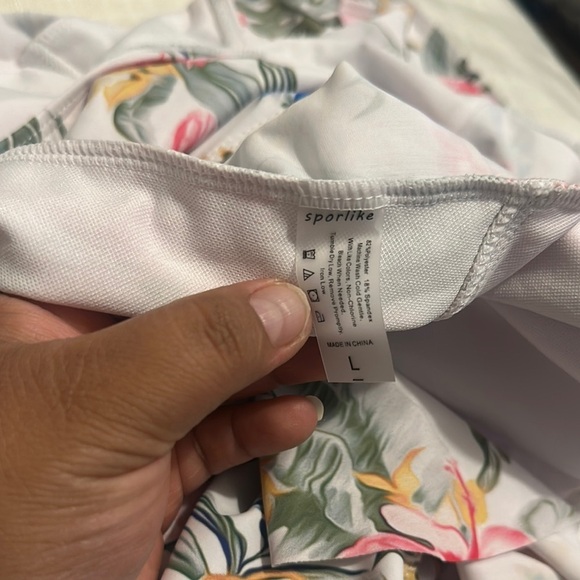 Pink and White Ruffled One Piece Swimsuit - Picture 5 of 5